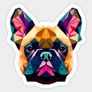 French Bulldog Geometric Portrait - Lively Sticker